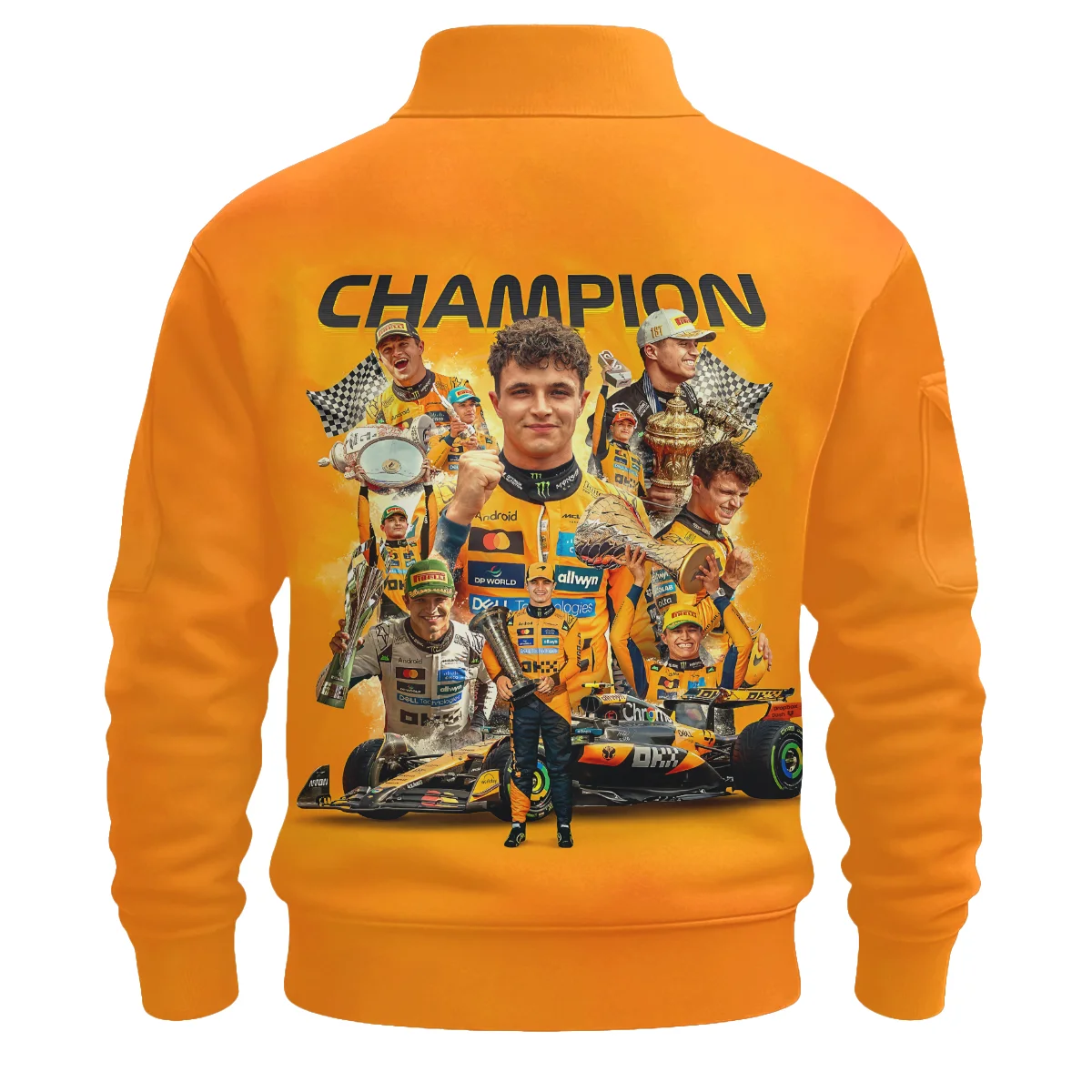 2025 Champion Lando Norris McLaren F1 Team Sweatshirt Zipper BLNRWDCA12SHZ - Image 3