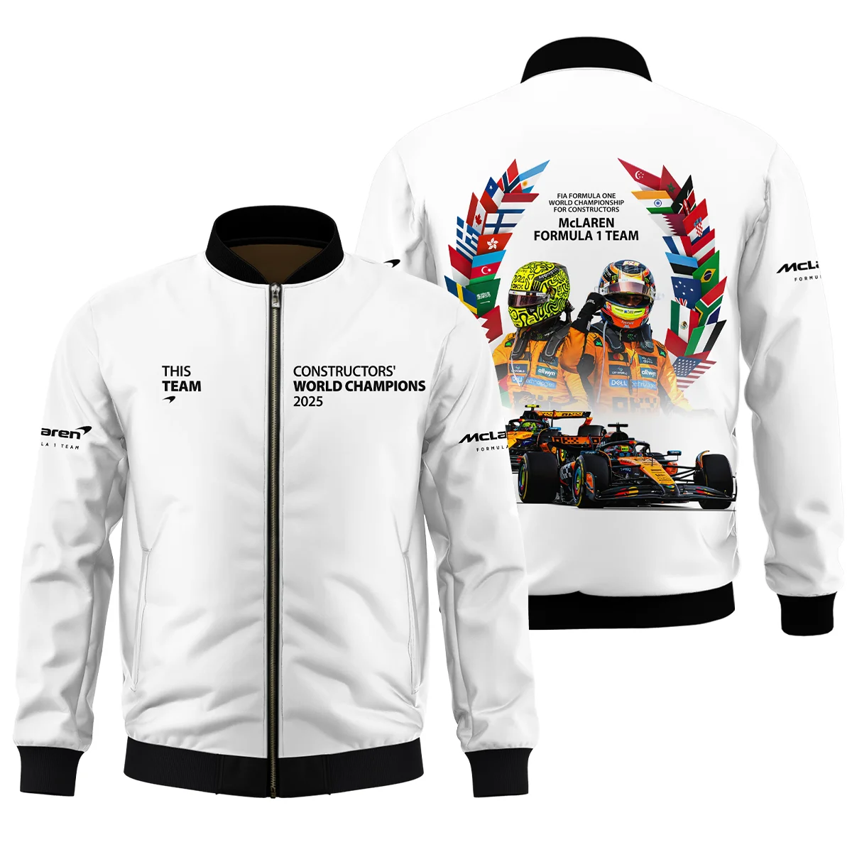 2025 Champions McLaren Formula One Bomber Unisex Motorsport Apparel BLMCL51025A5BB