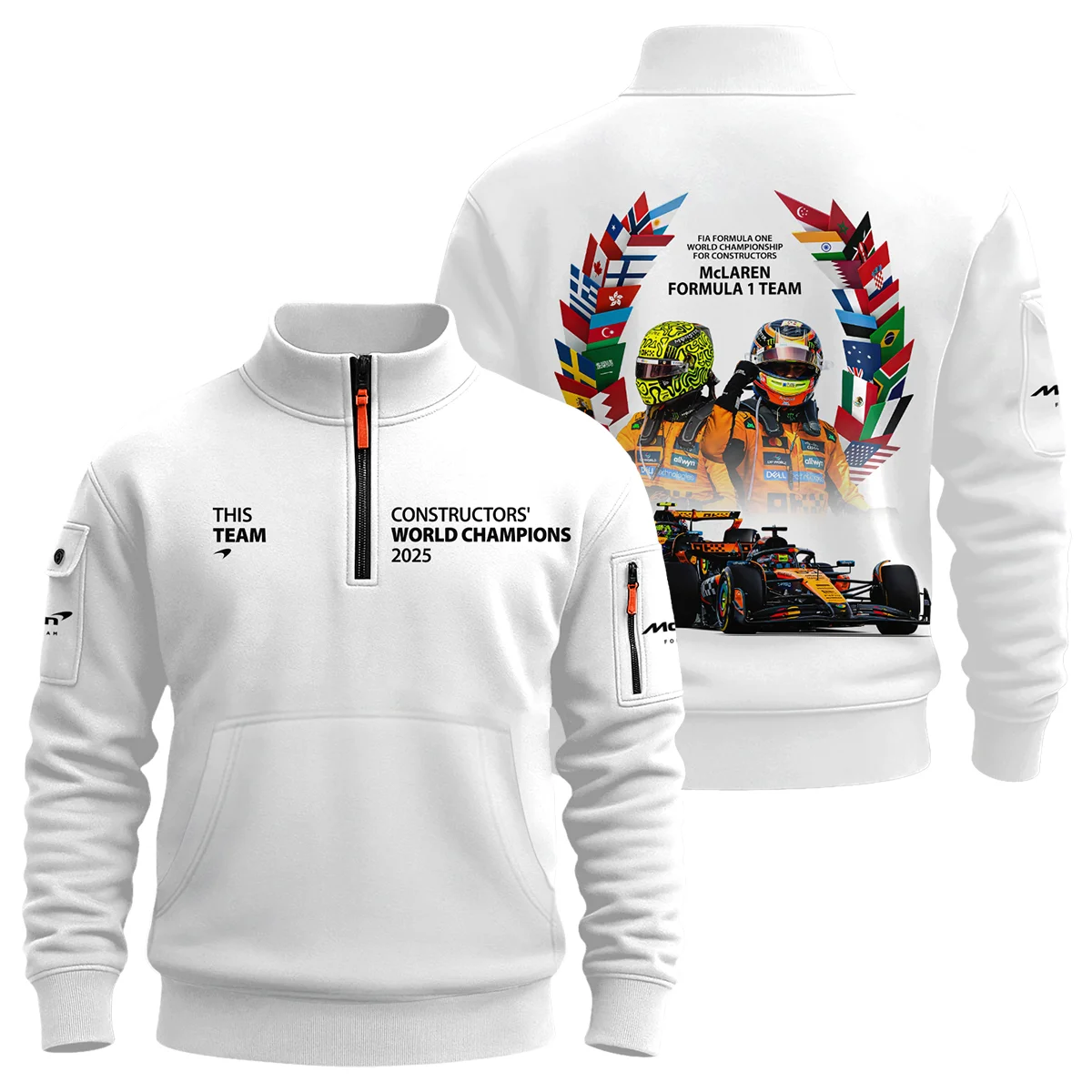 2025 Champions McLaren Formula One Sweatshirt Zipper Unisex Motorsport Apparel BLMCL51025A5SHZ