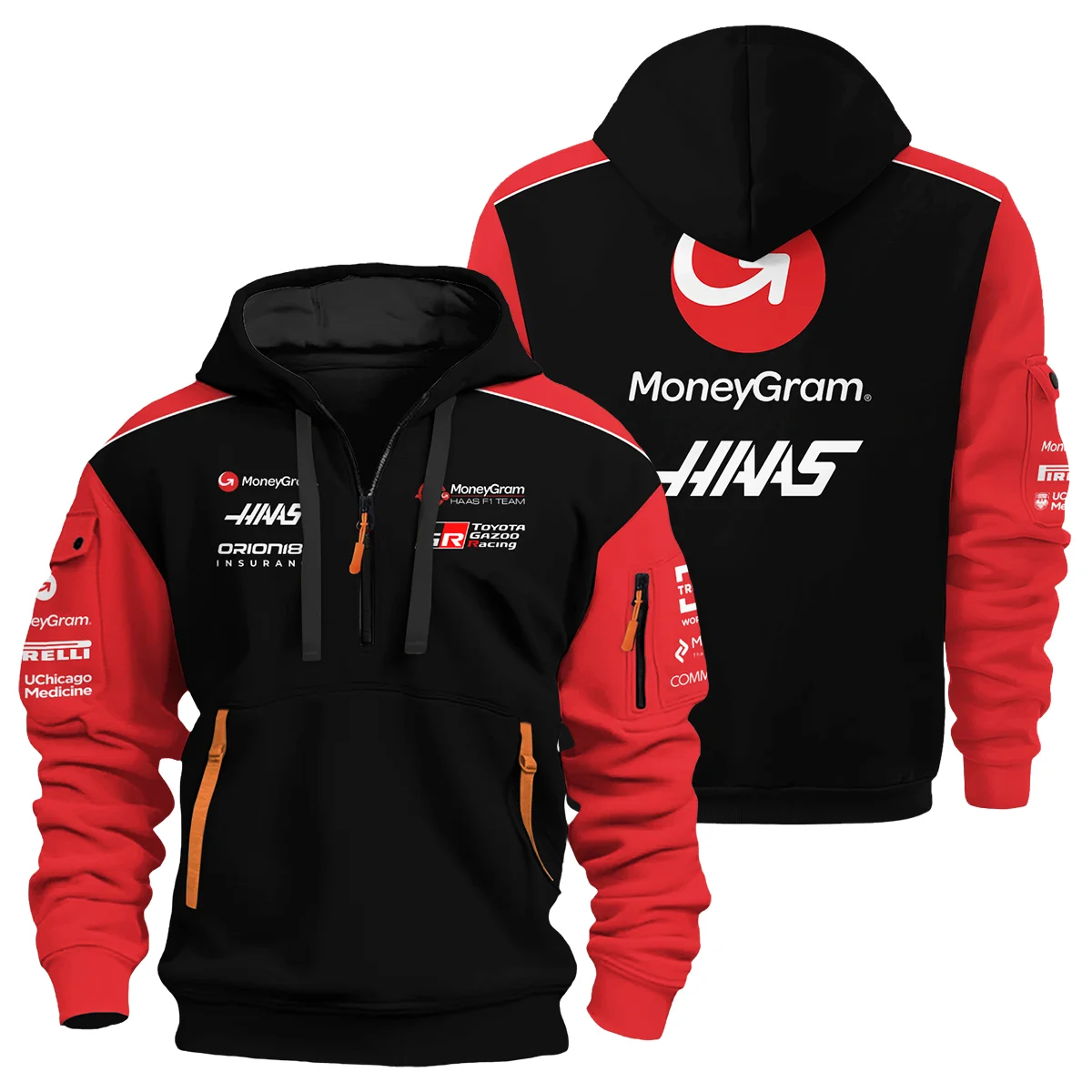 2025 Haas F1 Team Suit Hoodie Half Zipper Unisex Motorsport Apparel BLVA150725A01HAASHDF