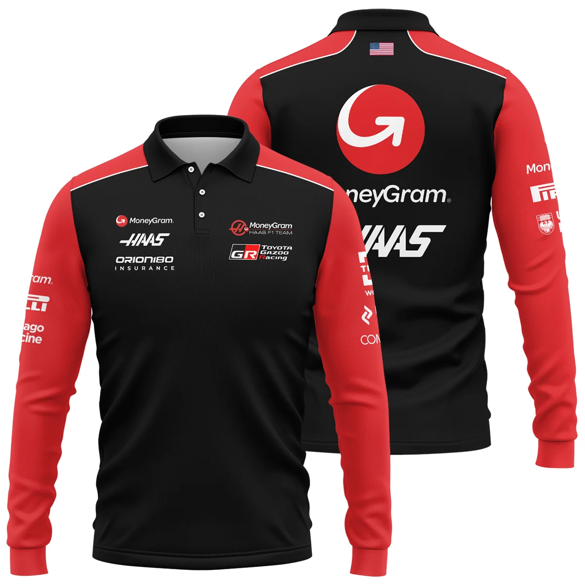 2025 Haas F1 Team Suit Long Polo Shirt Unisex Motorsport Apparel BLVA150725A01HAASLPL