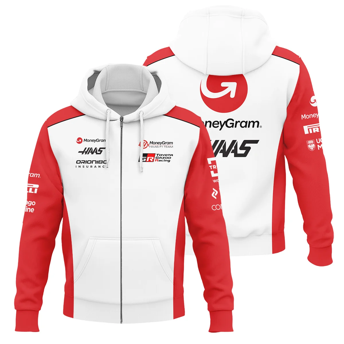 2025 Haas F1 Team Suit Zipper Hoodie Unisex Motorsport Apparel BLVA150725A02HAASZHD
