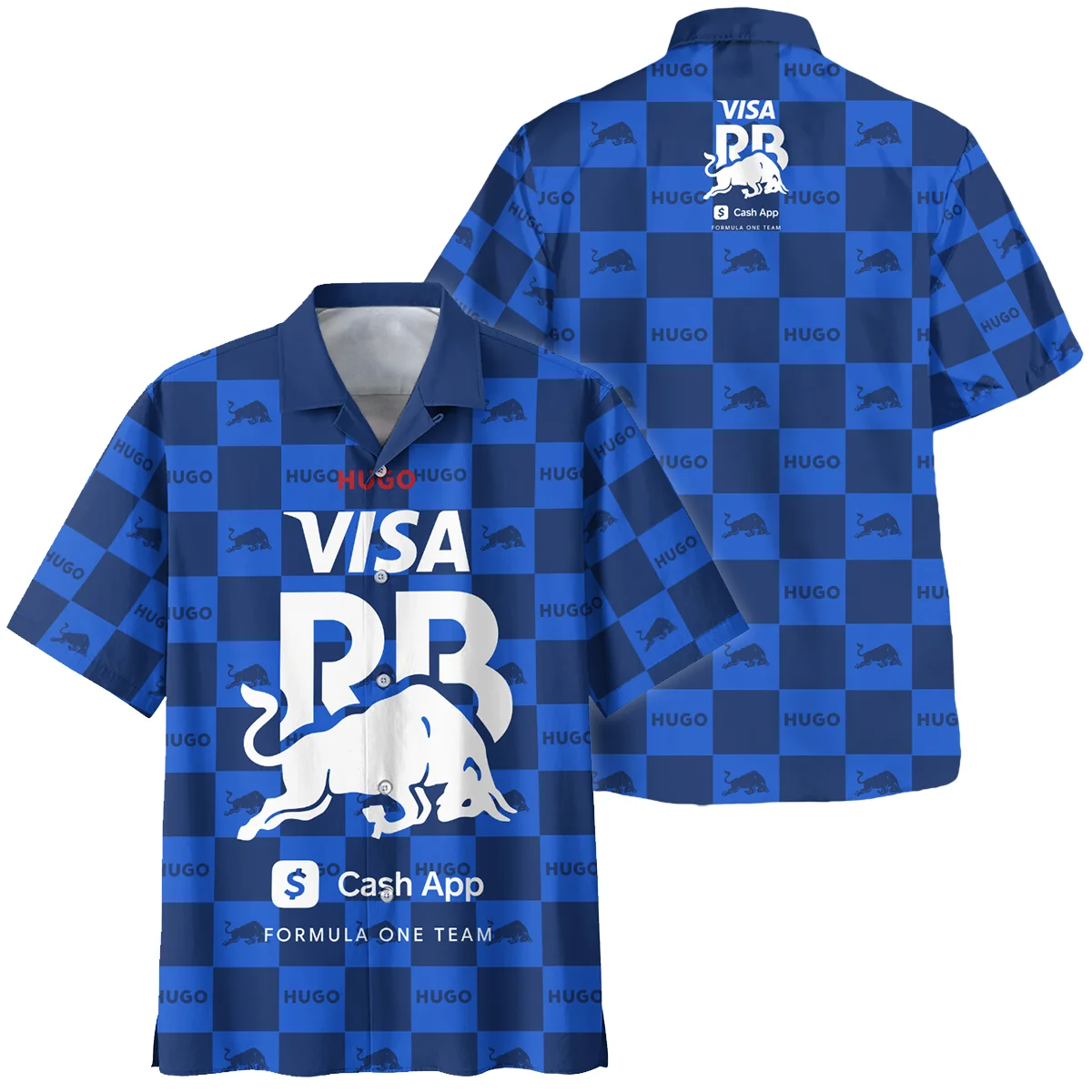 2025 Hugo Soccer Style Racing Bulls F1 Hawaiian Shirt Unisex Motorsport Apparel BLVA021225RCBHW