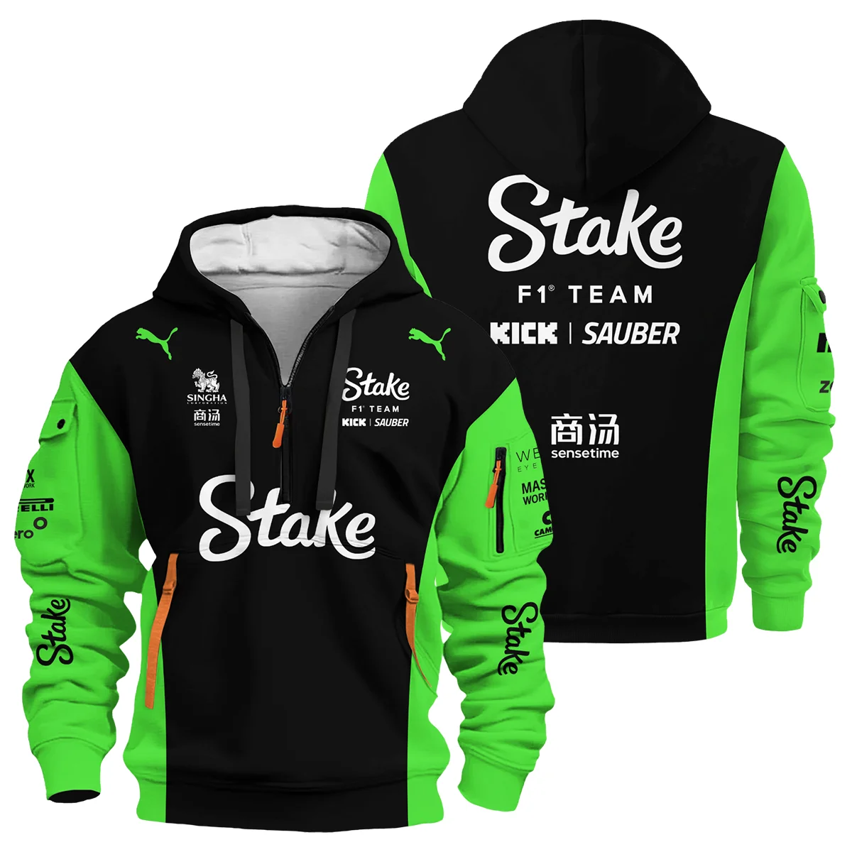 2025 Kick Sauber F1 Race Suit Hoodie Half Zipper Unisex Motorsport Apparel BLVA100725A03KSHDF