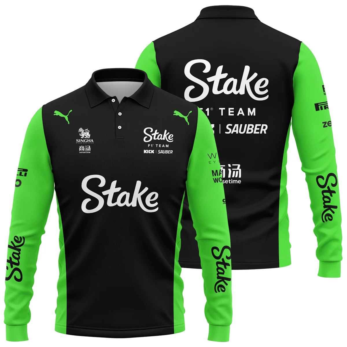 2025 Kick Sauber F1 Race Suit Long Polo Shirt Unisex Motorsport Apparel BLVA100725A03KSLPL