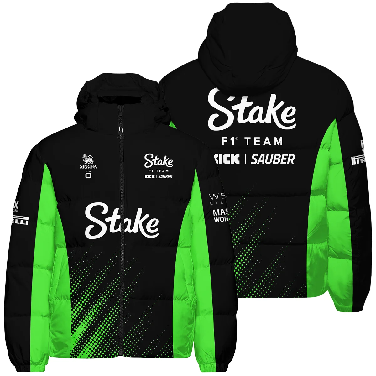 2025 Kick Sauber F1 Team Suit Down & Puffer Jackets Unisex Motorsport Apparel BLVA100725A01KSHCJ
