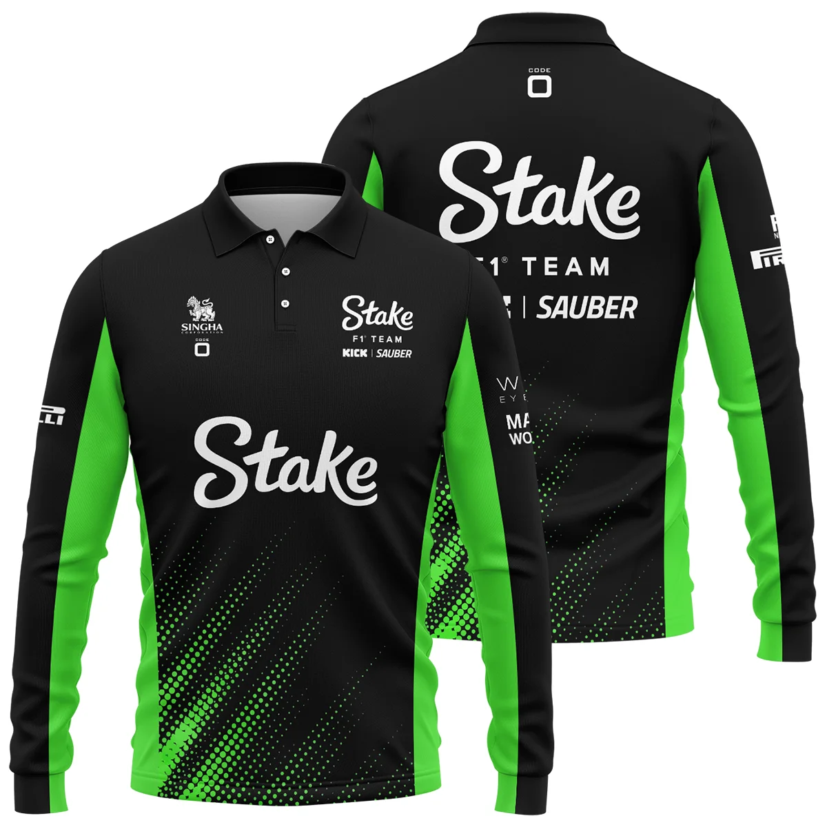 2025 Kick Sauber F1 Team Suit Long Polo Shirt Unisex Motorsport Apparel BLVA100725A01KSLPL