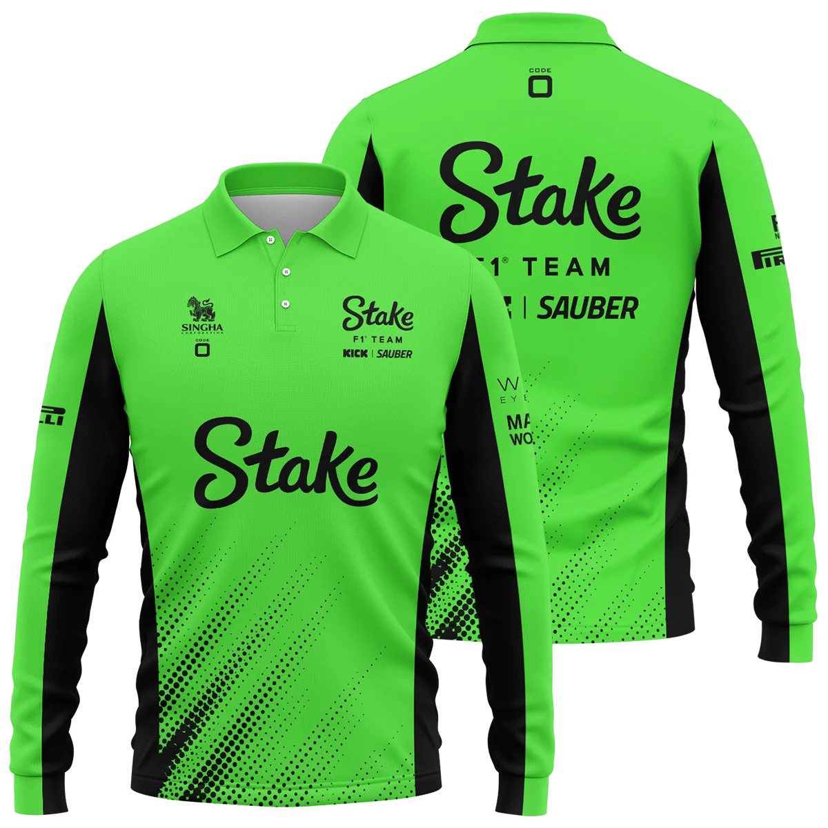 2025 Kick Sauber F1 Team Suit Long Polo Shirt Unisex Motorsport Apparel BLVA100725A02KSLPL