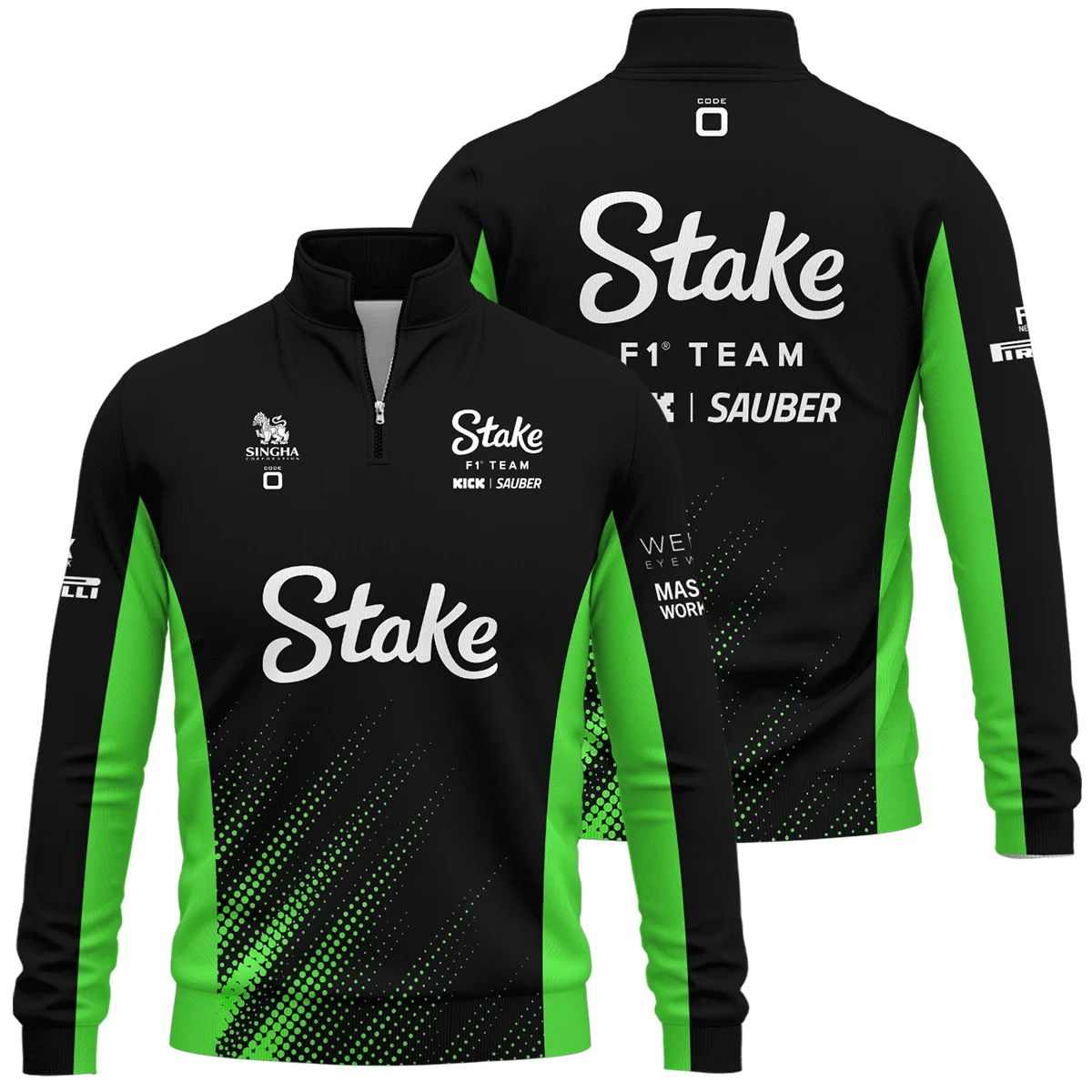 2025 Kick Sauber F1 Team Suit Quarter-Zip Sweatshirt Unisex Motorsport Apparel BLVA100725A01KSQZS