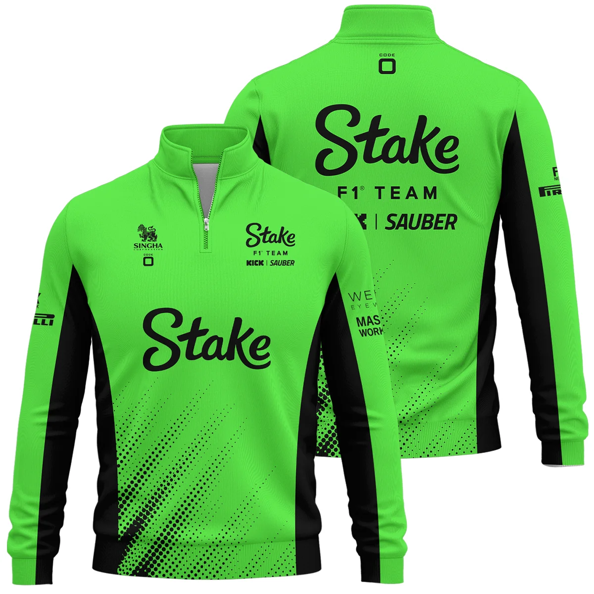 2025 Kick Sauber F1 Team Suit Quarter-Zip Sweatshirt Unisex Motorsport Apparel BLVA100725A02KSQZS
