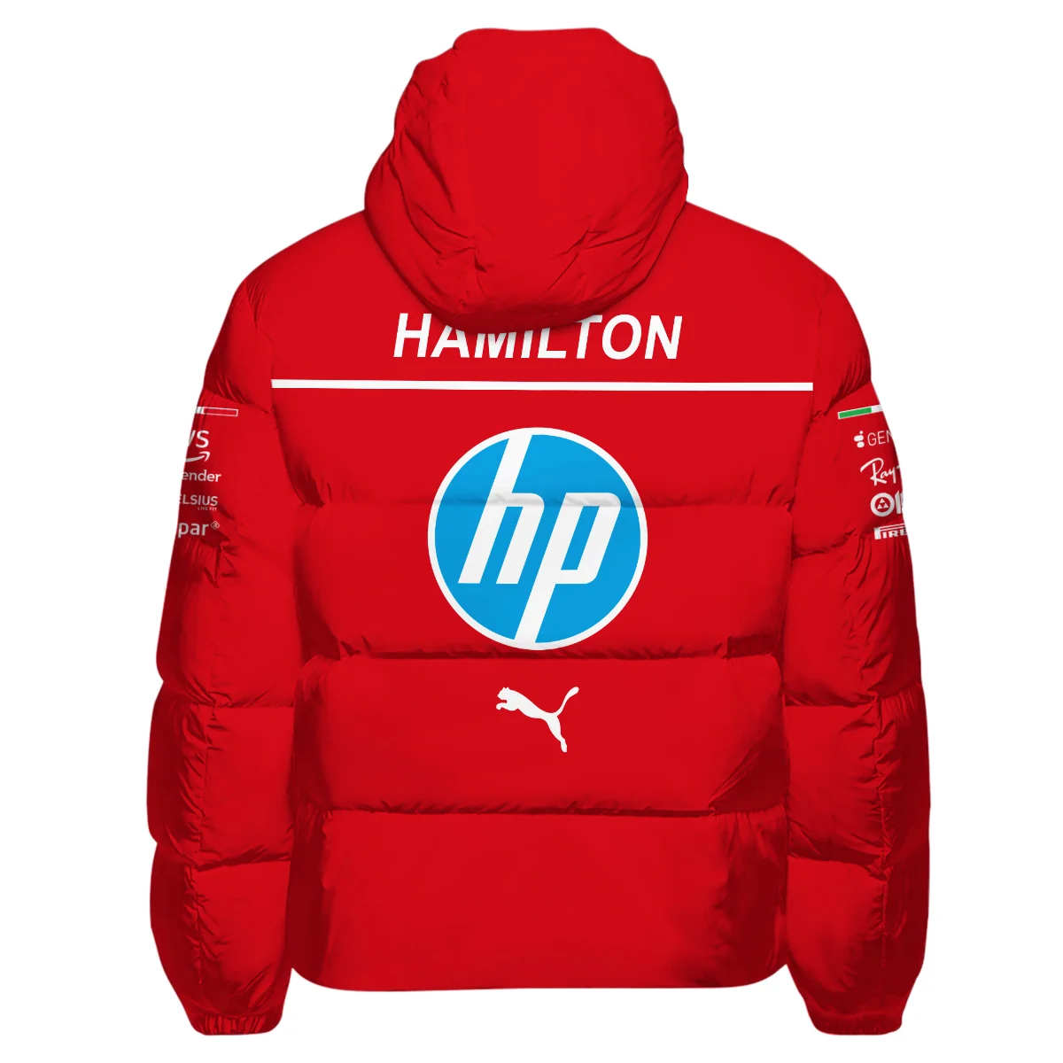 2025 Lewis Hamilton Racing Suit Ferrari F1 Down & Puffer Jackets BLVALH180825A4HCJ - Image 3