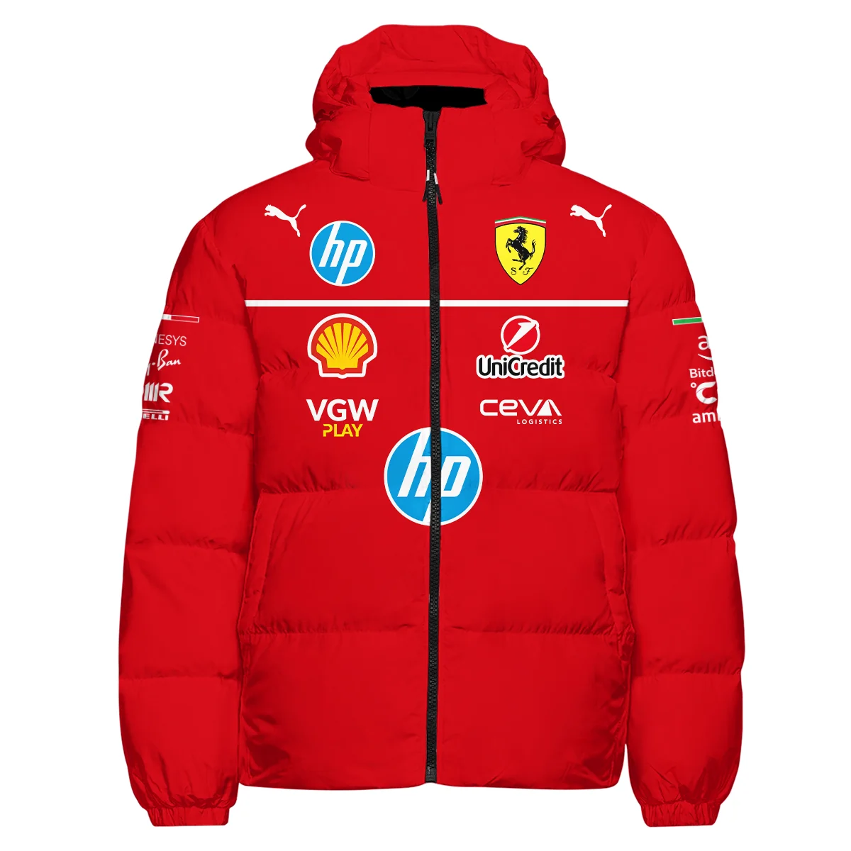 2025 Lewis Hamilton Racing Suit Ferrari F1 Down & Puffer Jackets BLVALH180825A4HCJ - Image 2