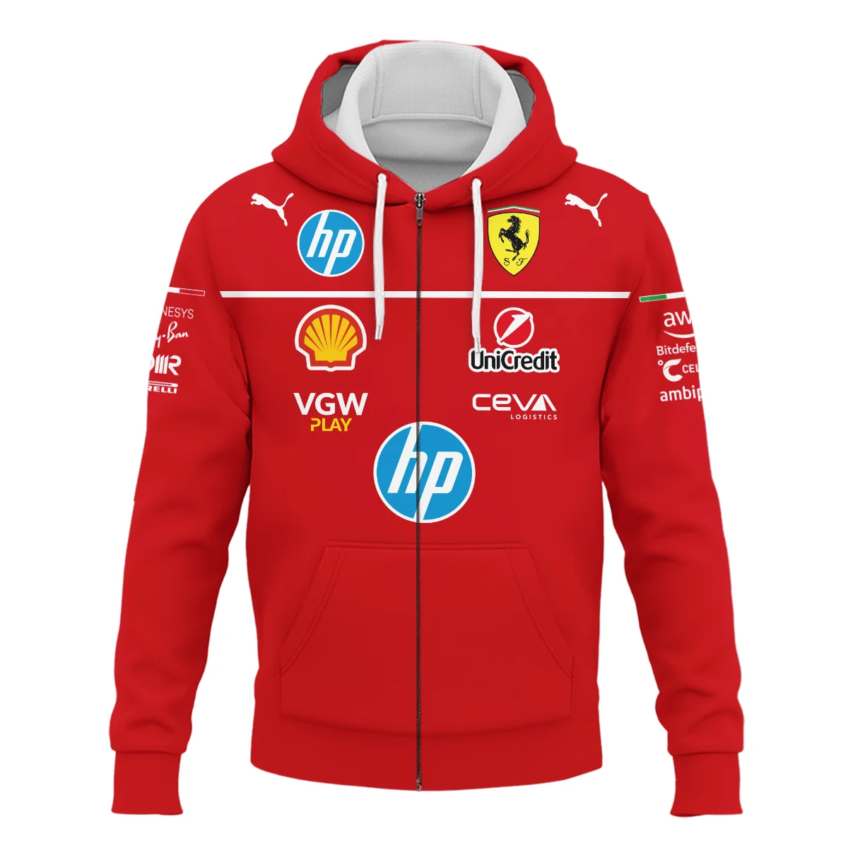 2025 Lewis Hamilton Racing Suit Ferrari F1 Zipper Hoodie BLVALH180825A4ZHD - Image 2