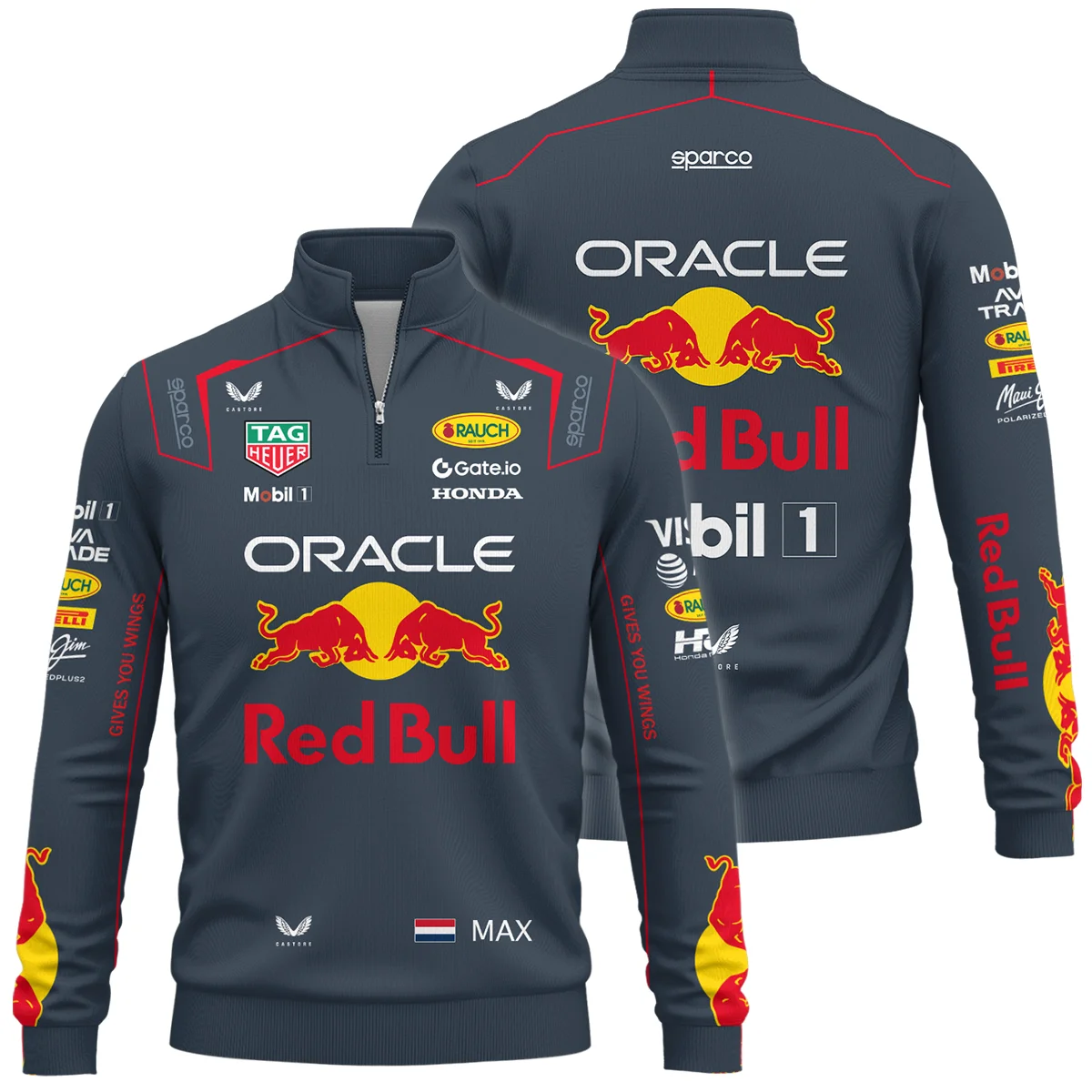 2025 Max Verstappen Racing Suit Red Bull Racing F1 Quarter-Zip Sweatshirt Unisex Motorsport Apparel BLVAMV281125A2QZS