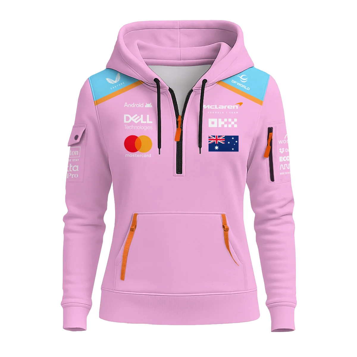 Alternative view of 2025 McLaren Pink Unisex Hoodie Half Zipper BLF120625A1HDF