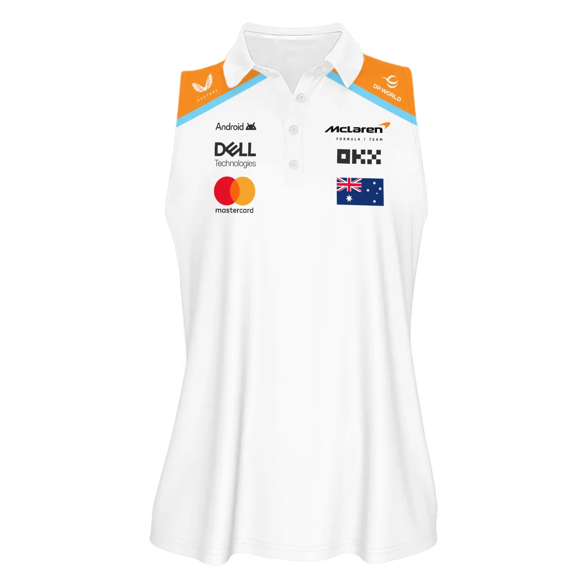 2025 McLaren White Sleeveless Polo For Fan Girl BLF120625A5VPO - Image 2