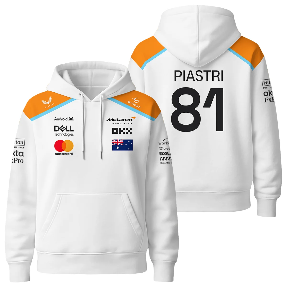 2025 McLaren White Unisex Hoodie BLF120625A5HD