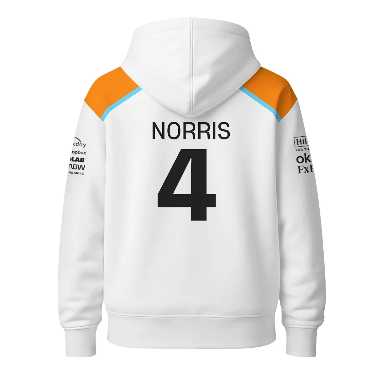 2025 McLaren White Unisex Zipper Hoodie BLF120625A6ZHD - Image 3