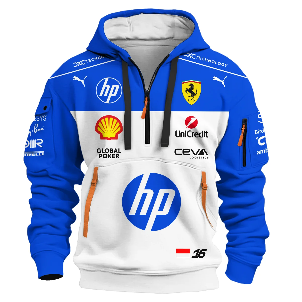 2025 Miami GP Charles Leclerc Racing Suit Renault F1 Hoodie Half Zip BLVACL260825A1HDF - Image 2