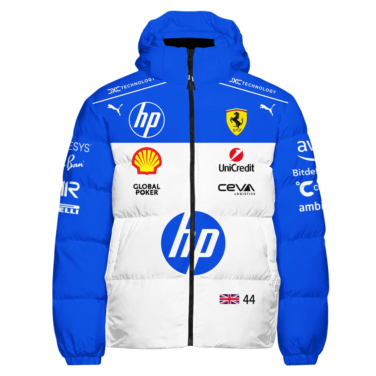 2025 Miami GP Lewis Hamilton Racing Suit Ferrari F1 Down & Puffer Jackets BLVALH180825A1HCJ - Image 2