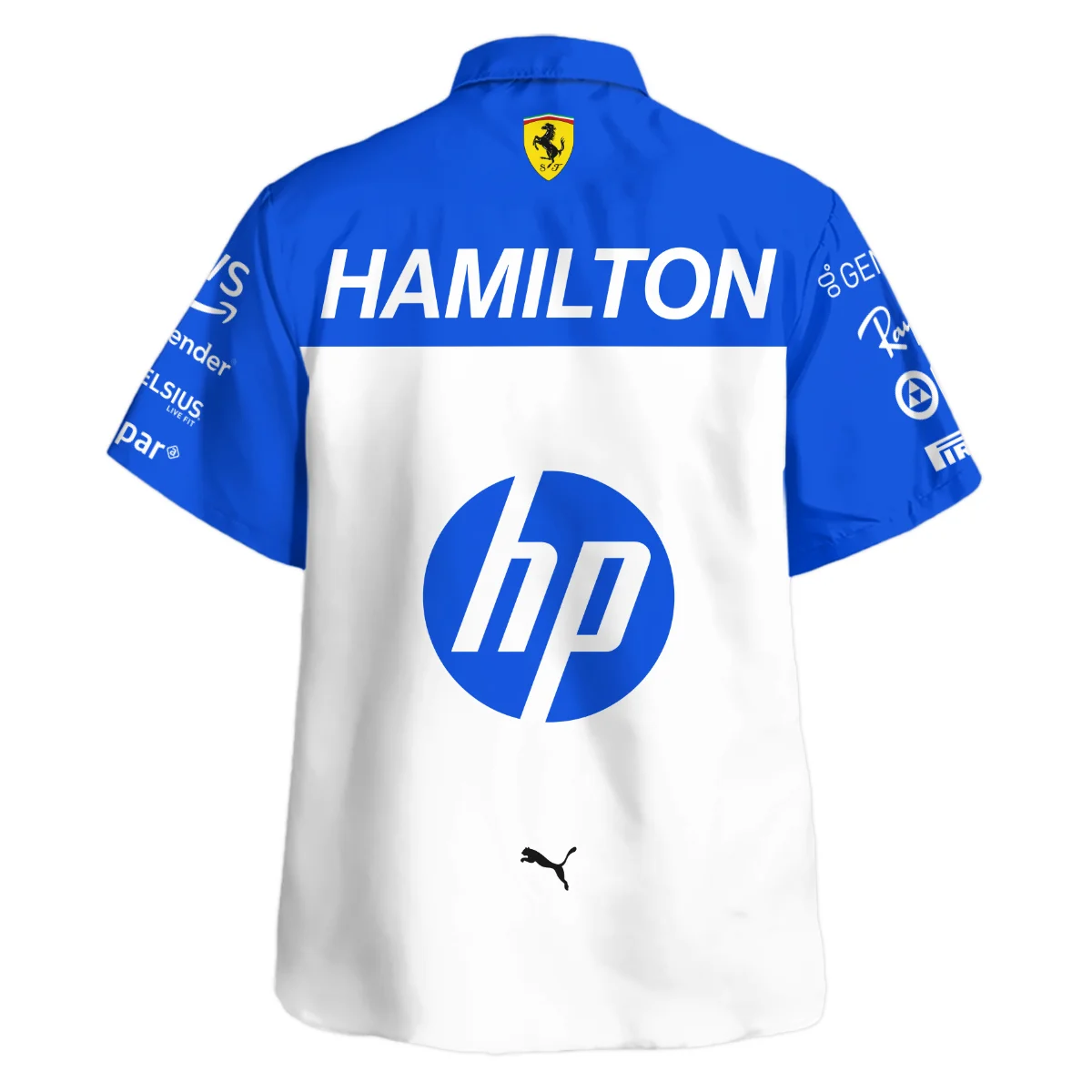 2025 Miami GP Lewis Hamilton Racing Suit Ferrari F1 Hawaiian Shirt BLVALH180825A1HW - Image 3