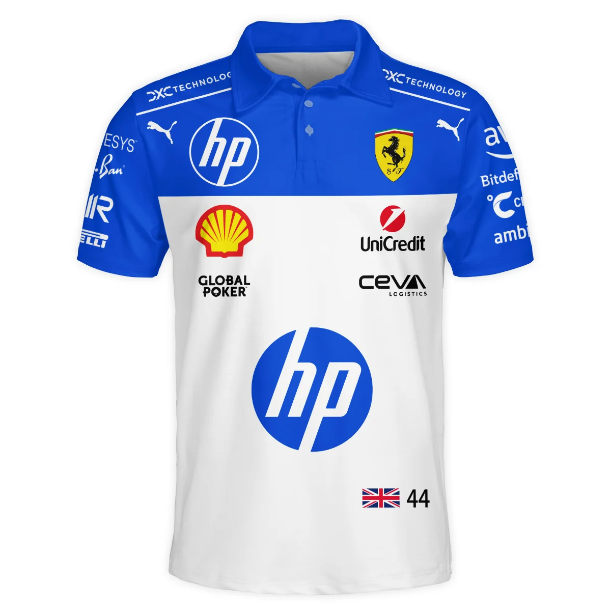 2025 Miami GP Lewis Hamilton Racing Suit Ferrari F1 Polo Shirt BLVALH180825A1PL - Image 2