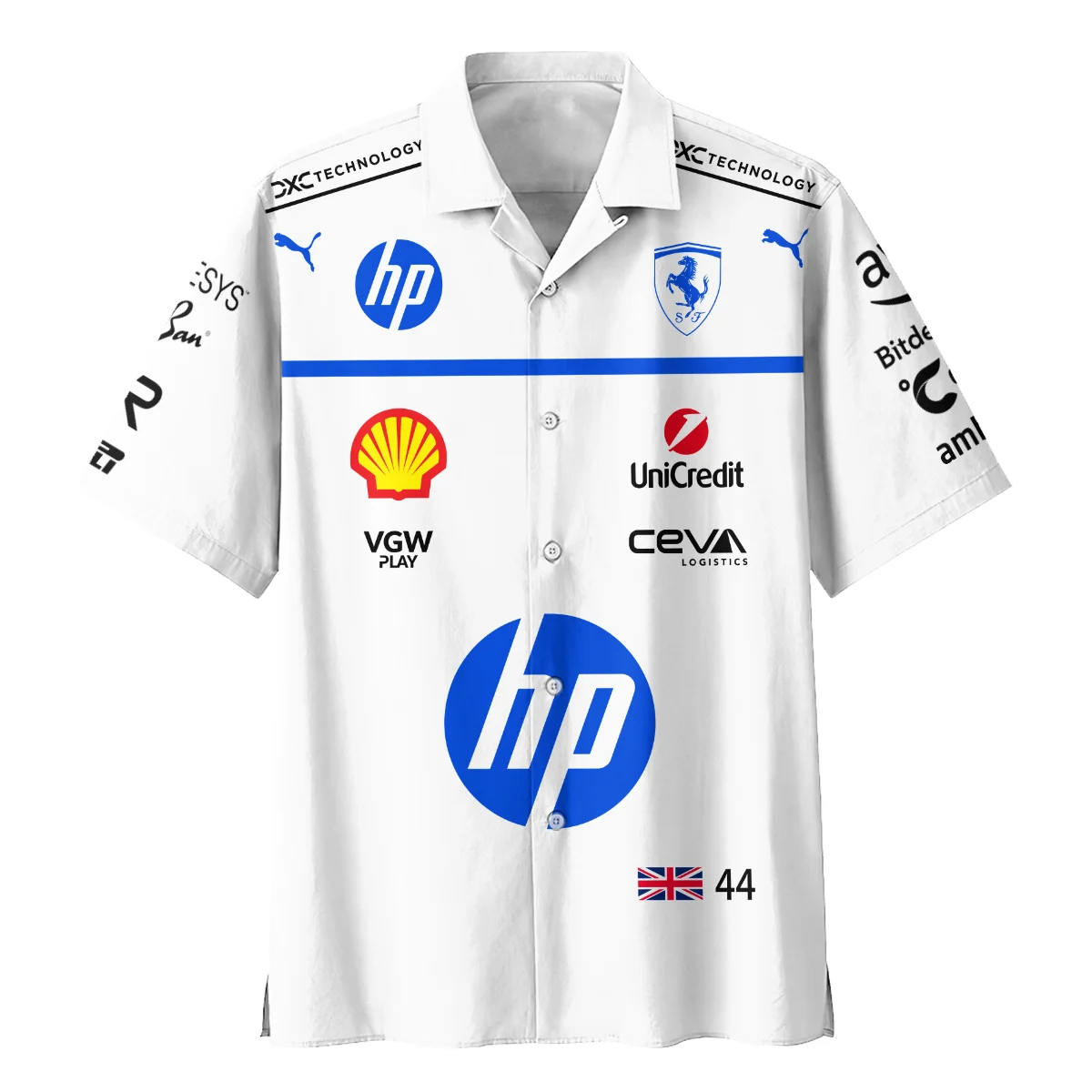 2025 Monaco GP Lewis Hamilton Racing Suit Ferrari F1 Hawaiian Shirt BLVALH180825A2HW - Image 2