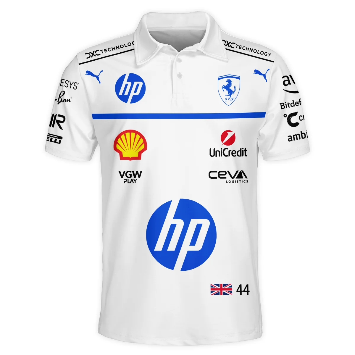 2025 Monaco GP Lewis Hamilton Racing Suit Ferrari F1 Polo Shirt BLVALH180825A2PL - Image 2