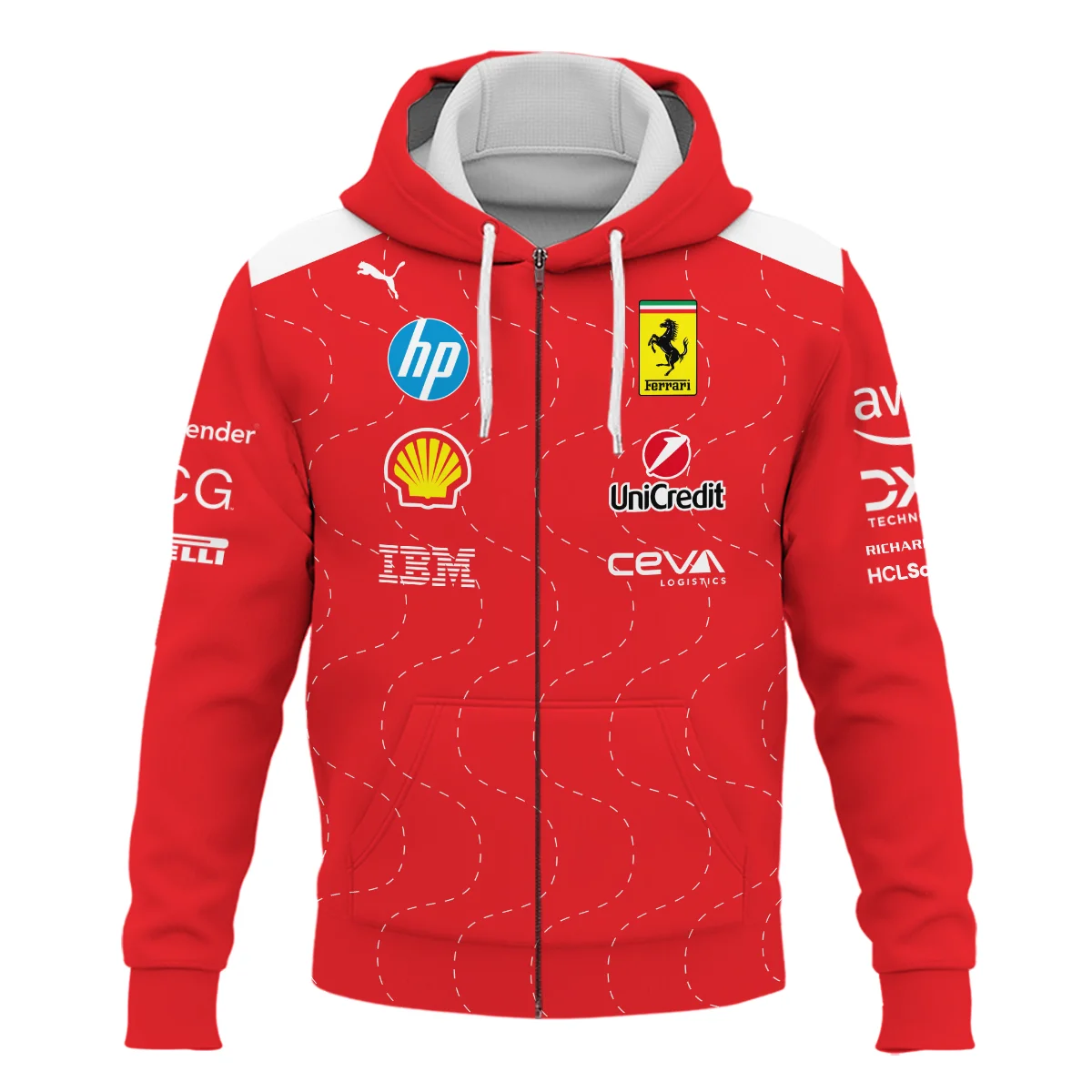 2025 Monza GP Racing Suit Ferrari F1 Zipper Hoodie BLVAFRR281125A2ZHD - Image 2