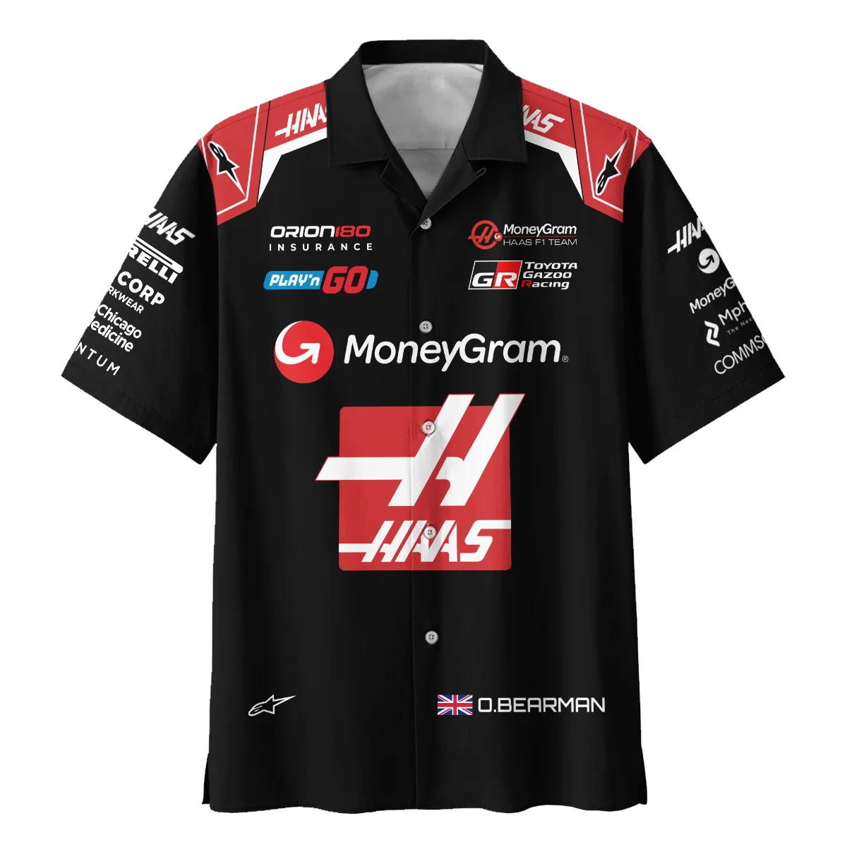 2025 Oliver Bearman Race Suit Haas F1 Team - Hawaiian Shirt BLOB151125A1HW - Image 2