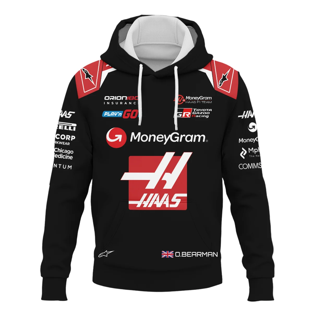 2025 Oliver Bearman Race Suit Haas F1 Team - Hoodie BLOB151125A1HD - Image 2