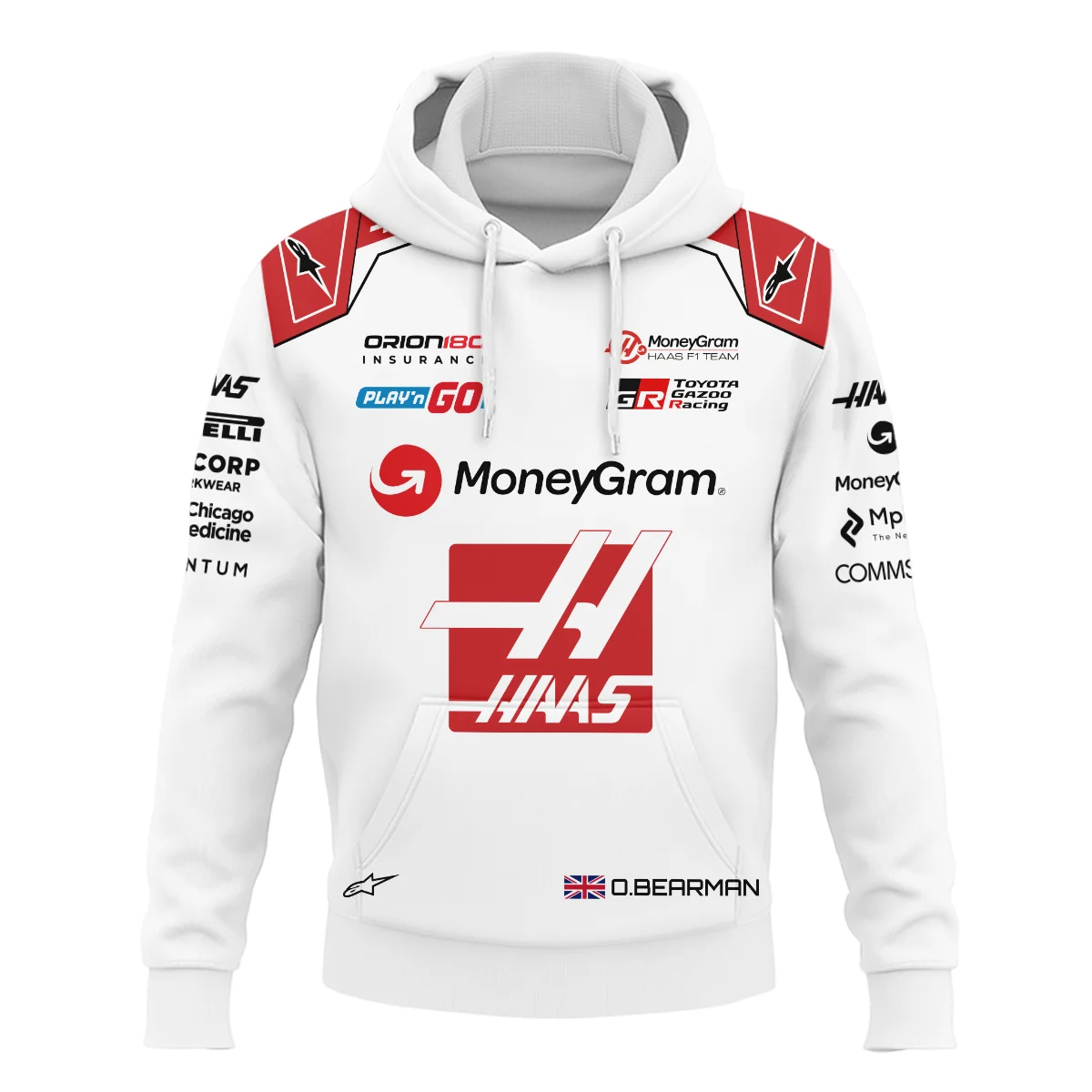 Alternative view of 2025 Oliver Bearman Race Suit Haas F1 Team - Hoodie BLOB151125A2HD