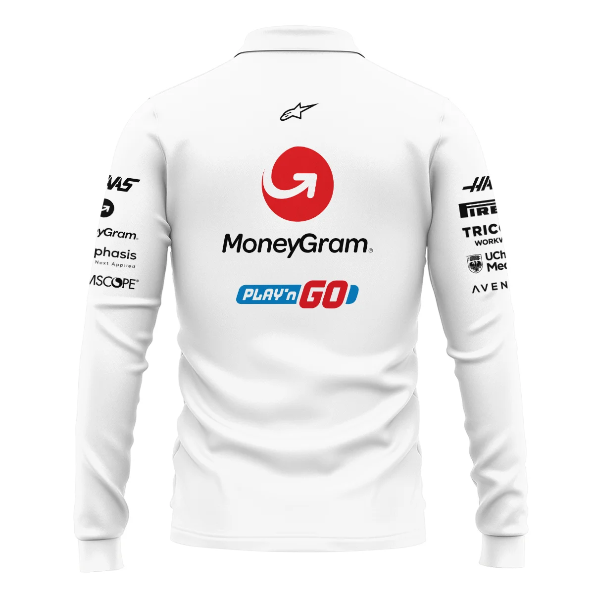 2025 Oliver Bearman Race Suit Haas F1 Team - Long Polo Shirt BLOB151125A2LPL - Image 3