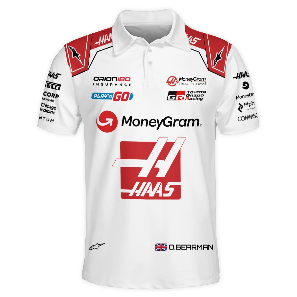 Alternative view of 2025 Oliver Bearman Race Suit Haas F1 Team - Polo Shirt BLOB151125A2PL