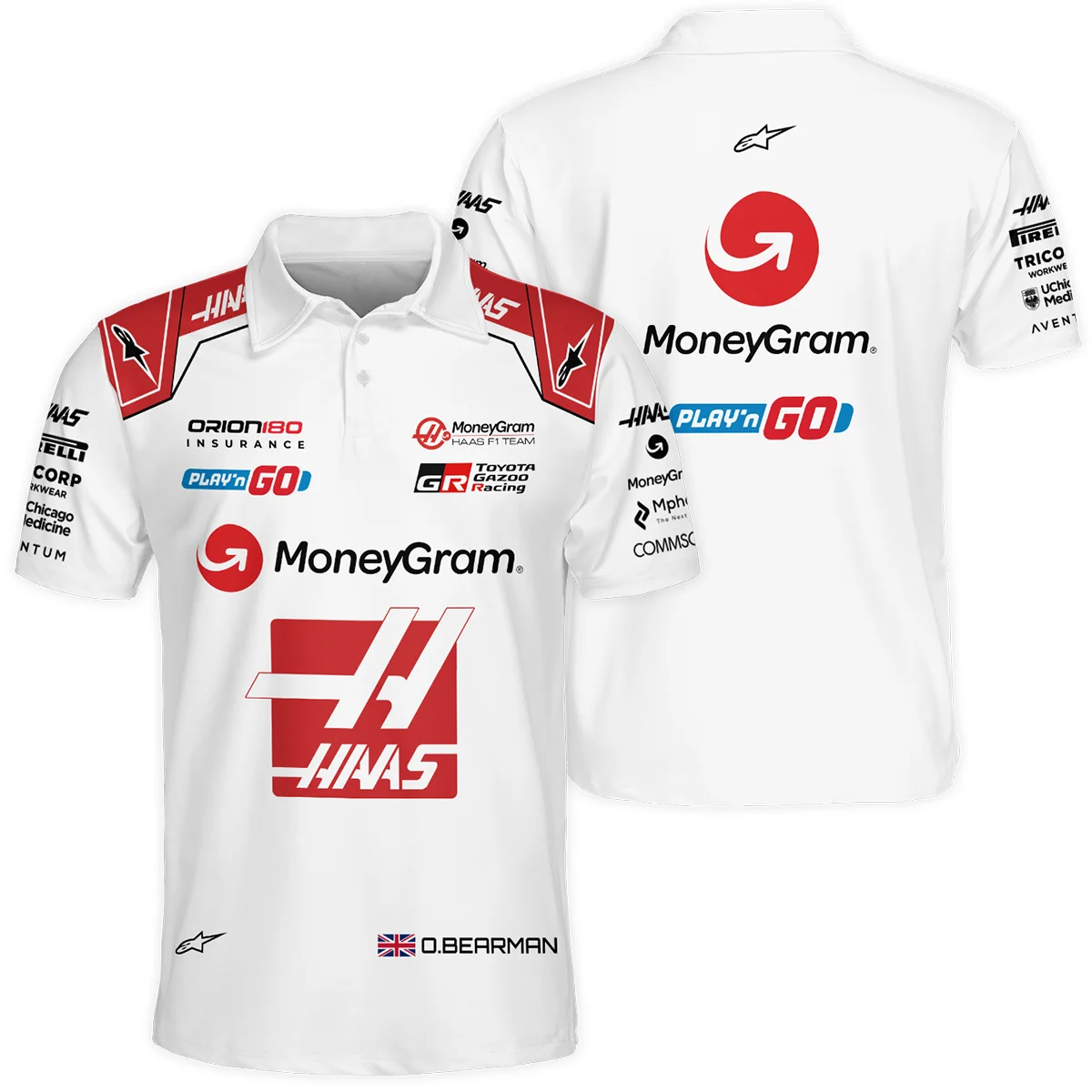 2025 Oliver Bearman Race Suit Haas F1 Team - Polo Shirt BLOB151125A2PL