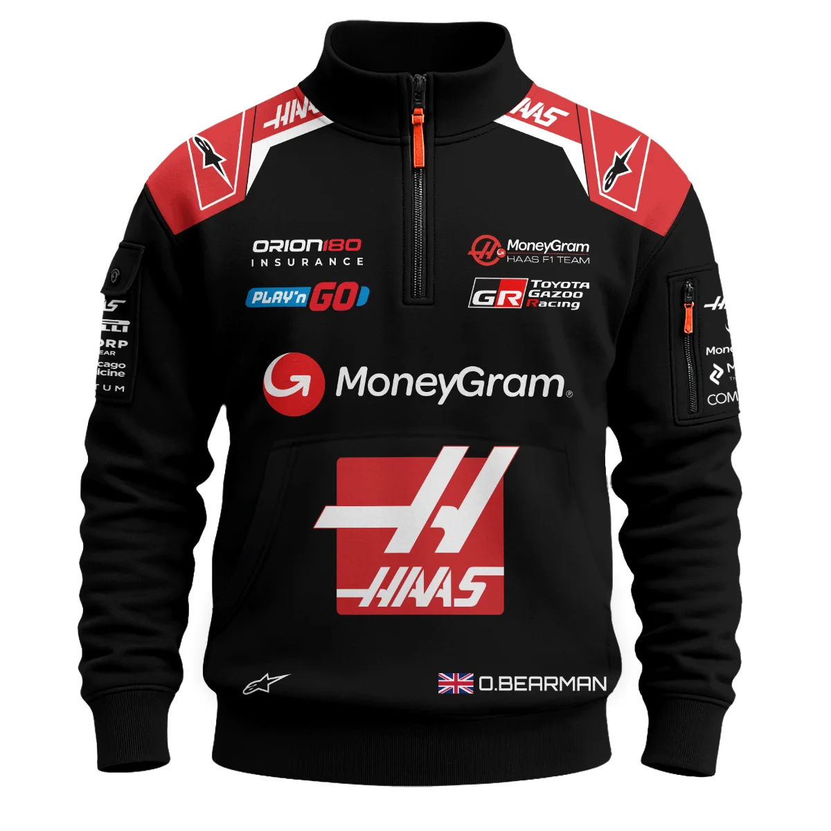 Alternative view of 2025 Oliver Bearman Race Suit Haas F1 Team - Sweatshirt Zipper BLOB151125A1SHZ
