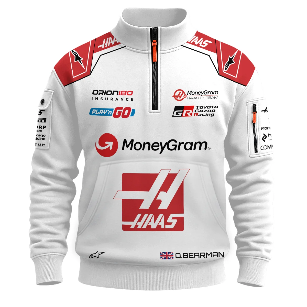 Alternative view of 2025 Oliver Bearman Race Suit Haas F1 Team - Sweatshirt Zipper BLOB151125A2SHZ