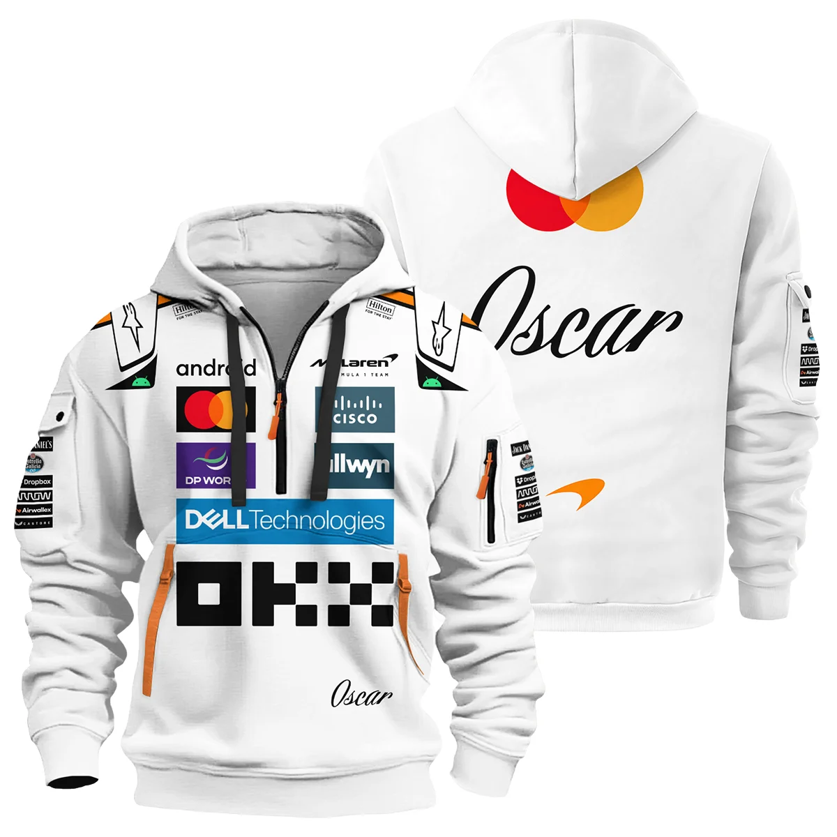 2025 Oscar Piastri Racing Suit McLaren F1 Hoodie Half Zipper Unisex Motorsport Apparel BLVAOP150825A4HDF
