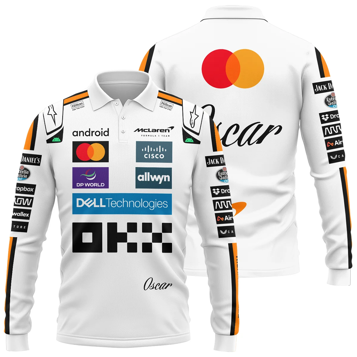 2025 Oscar Piastri Racing Suit McLaren F1 Long Polo Shirt Unisex Motorsport Apparel BLVAOP150825A4LPL