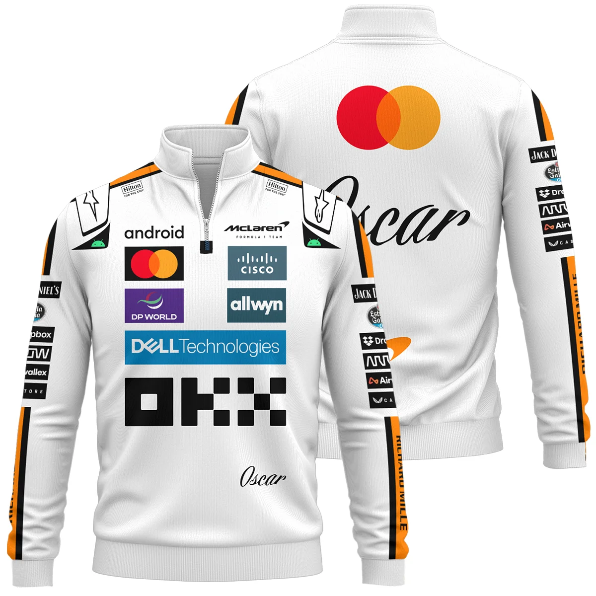 2025 Oscar Piastri Racing Suit McLaren F1 Quarter-Zip Sweatshirt Unisex Motorsport Apparel BLVAOP150825A4QZS