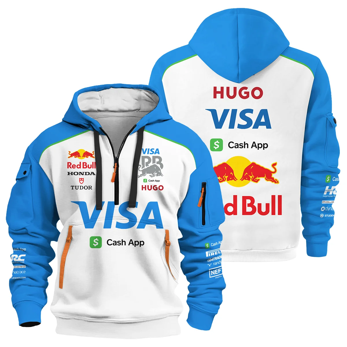 2025 Racing Bulls F1 Race Suit Hoodie Half Zipper Unisex Motorsport Apparel BLVA110725A03RCBHDF