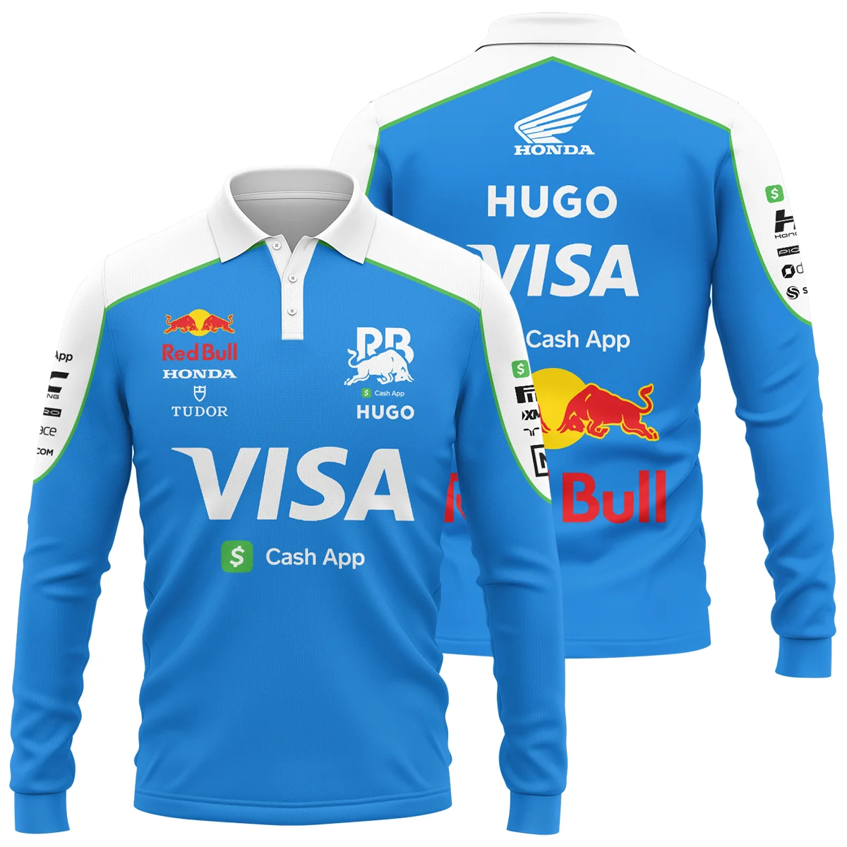 2025 Racing Bulls F1 Race Suit Long Polo Shirt Unisex Motorsport Apparel BLVA110725A04RCUnisex Motorsport Apparel BLPL