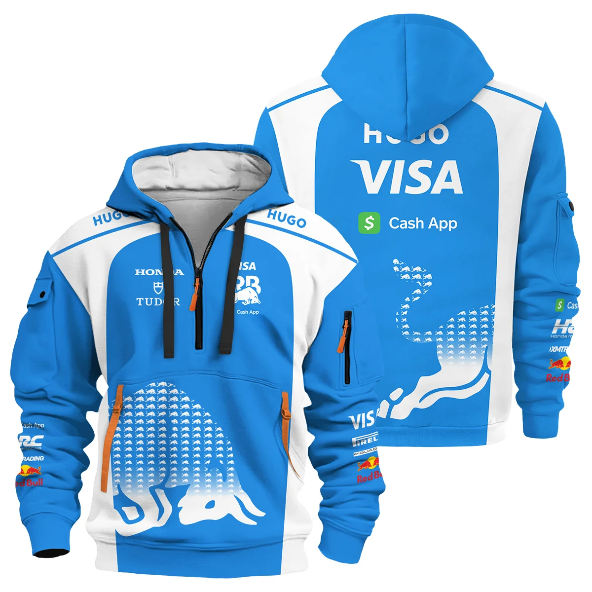 2025 Racing Bulls F1 Team Suit Hoodie Half Zipper BLVA110725A02RCBHDF