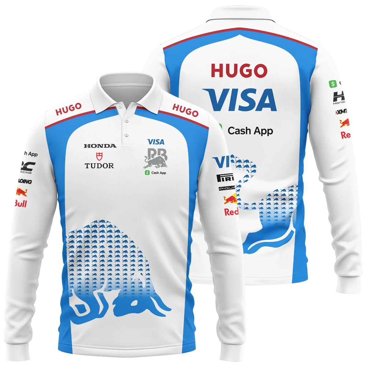 2025 Racing Bulls F1 Team Suit Long Polo Shirt BLVA110725A01RCBLPL