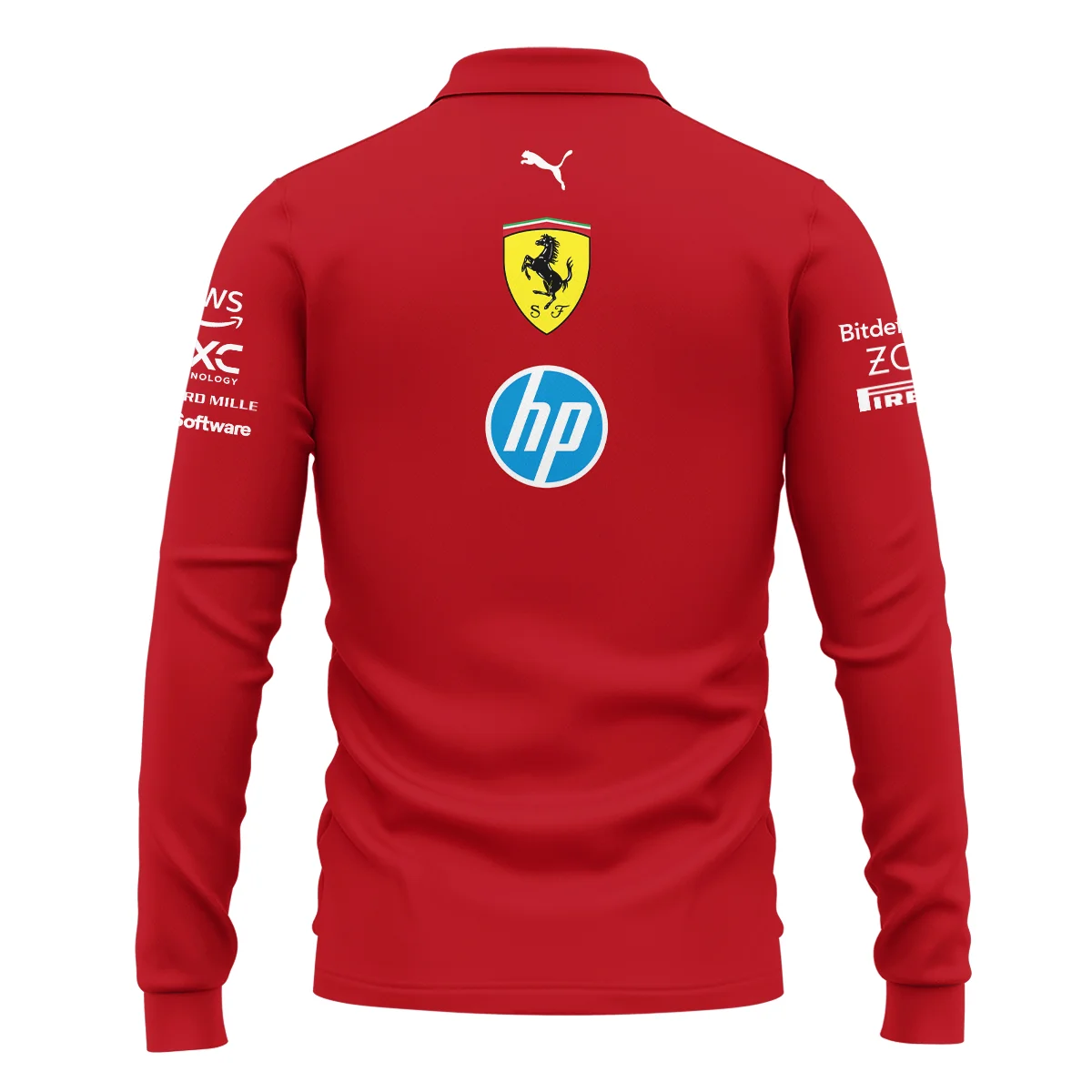 2025 Scuderia Ferrari F1 Long Polo Shirt Unisex Motorsport Apparel BLFRR4625A3LPL - Image 3