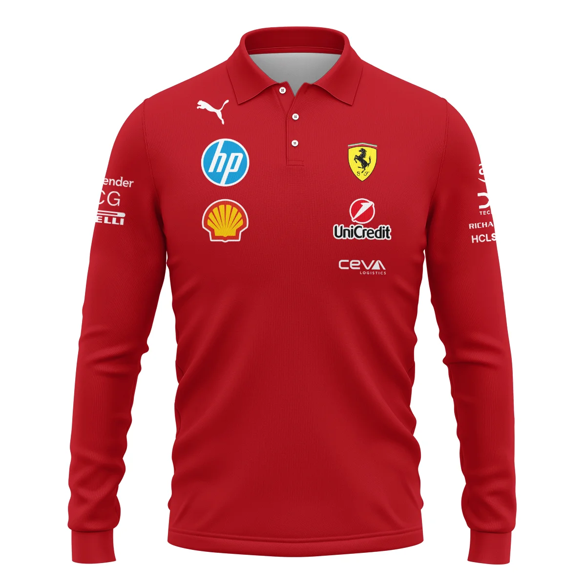 2025 Scuderia Ferrari F1 Long Polo Shirt Unisex Motorsport Apparel BLFRR4625A3LPL - Image 2