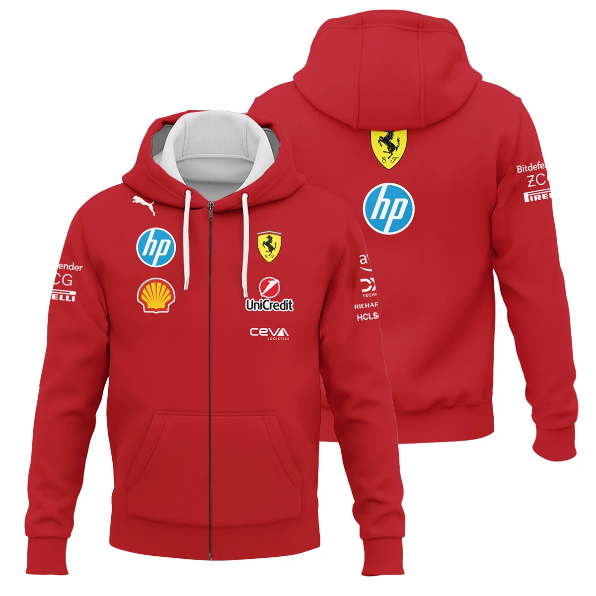 2025 Scuderia Ferrari F1  Zipper Hoodie BLFRR4625A3ZHD
