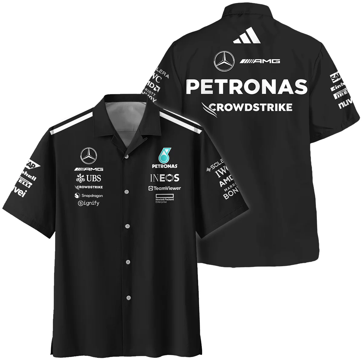 2025 Team Mercedes-AMG Petronas F1 Hawaiian Shirt All Over Prints Unisex Motorsport Apparel BLMER6525A1HW