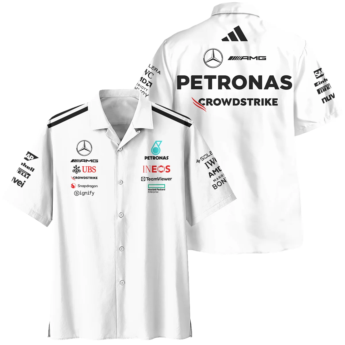 2025 Team Mercedes-AMG Petronas F1 Hawaiian Shirt All Over Prints Unisex Motorsport Apparel BLMER6525A2HW