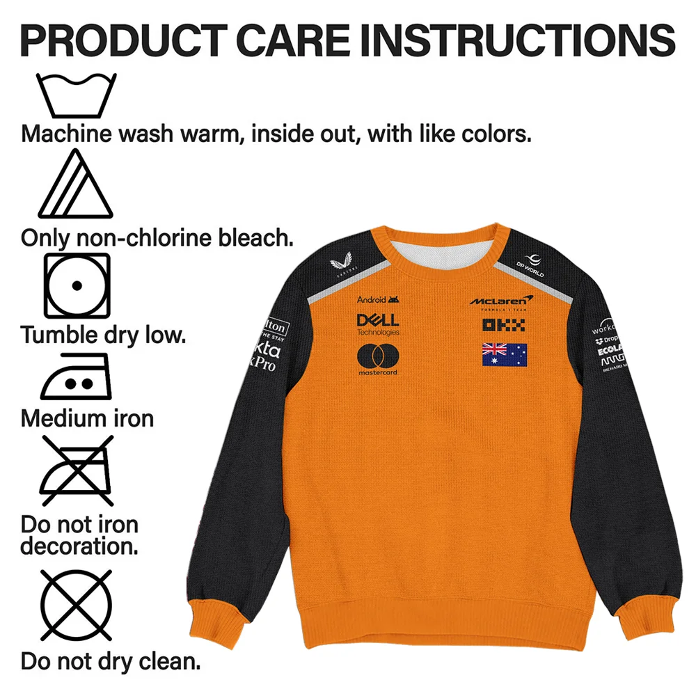 2025 Teamwear Oscar Piastri McLaren F1 Ugly Sweater BLOP13525A2HY - Image 4